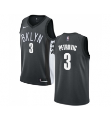 Brooklyn Nets #3 Drazen Petrovic Authentic Gray Basketball Jersey Statement Edition