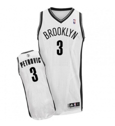 Brooklyn Nets #3 Drazen Petrovic Authentic White Home NBA Jersey