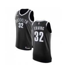 Brooklyn Nets #32 Julius Erving Authentic Black Road Basketball Jersey - Icon Edition