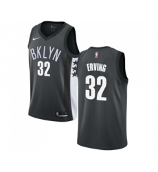 Brooklyn Nets #32 Julius Erving Authentic Gray Basketball Jersey Statement Edition