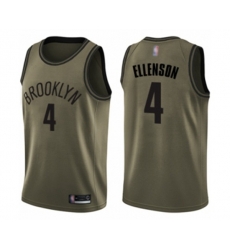 Brooklyn Nets #4 Henry Ellenson Swingman Green Salute to Service Basketball Jersey