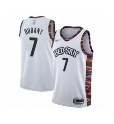 Brooklyn Nets #7 Kevin Durant Authentic White Basketball Jersey - 2019-20 City Edition