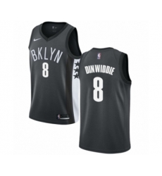 Brooklyn Nets #8 Spencer Dinwiddie Authentic Gray NBA Jersey Statement Edition