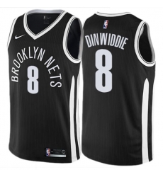 Brooklyn Nets #8 Spencer Dinwiddie Swingman Black NBA Jersey - City Edition