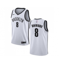 Brooklyn Nets #8 Spencer Dinwiddie Swingman White Basketball Jersey - Association Edition