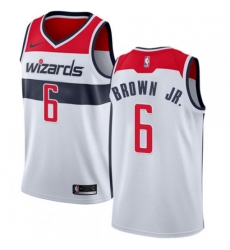 Washington Wizards #6 Troy Brown Jr. Swingman White NBA Jersey - Association Edition
