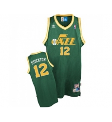 Utah Jazz #12 John Stockton Swingman Green Throwback Basketball Jersey