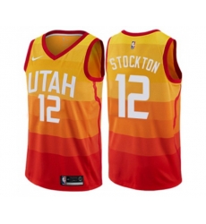 Utah Jazz #12 John Stockton Swingman Orange NBA Jersey - City Edition