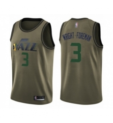 Utah Jazz #3 Justin Wright-Foreman Swingman Green Salute to Service Basketball Jersey