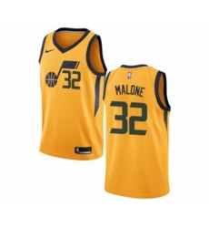 Utah Jazz #32 Karl Malone Swingman Gold NBA Jersey Statement Edition