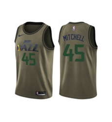 Utah Jazz #45 Donovan Mitchell Green Salute to Service NBA Swingman Jersey