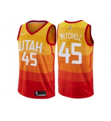 Utah Jazz #45 Donovan Mitchell Orange NBA Swingman City Edition Jersey