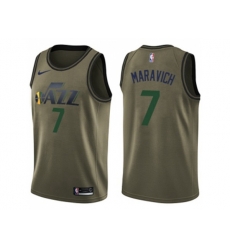 Utah Jazz #7 Pete Maravich Green Salute to Service NBA Swingman Jersey