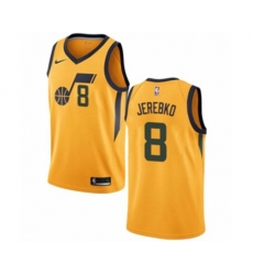 Utah Jazz #8 Jonas Jerebko Swingman Gold NBA Jersey Statement Edition