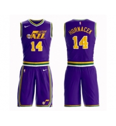 Utah Jazz #14 Jeff Hornacek Swingman Purple Basketball Suit Jersey