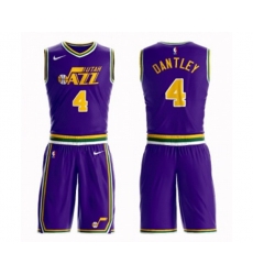 Utah Jazz #4 Adrian Dantley Swingman Purple Basketball Suit Jersey