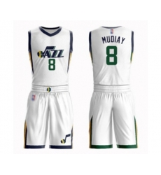 Utah Jazz #8 Emmanuel Mudiay Swingman White Basketball Suit Jersey - Association Edition