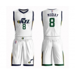 Utah Jazz #8 Emmanuel Mudiay Swingman White Basketball Suit Jersey - Association Edition