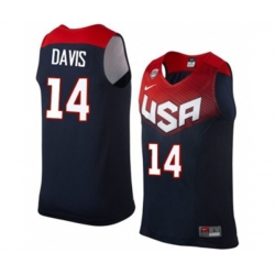 Team USA #14 Anthony Davis Swingman Navy Blue 2014 Dream Team Basketball Jersey