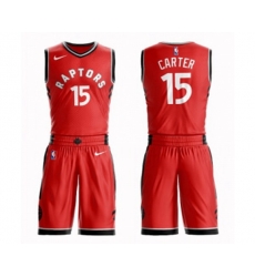 Toronto Raptors #15 Vince Carter Swingman Red Basketball Suit Jersey - Icon Edition