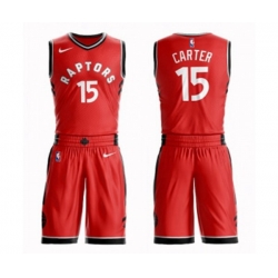 Toronto Raptors #15 Vince Carter Swingman Red Basketball Suit Jersey - Icon Edition