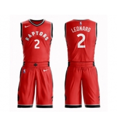 Toronto Raptors #2 Kawhi Leonard Swingman Red Basketball Suit Jersey - Icon Edition