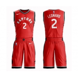 Toronto Raptors #2 Kawhi Leonard Swingman Red Basketball Suit Jersey - Icon Edition