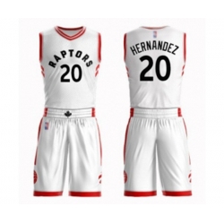 Toronto Raptors #20 Dewan Hernandez Swingman White Basketball Suit Jersey - Association Edition