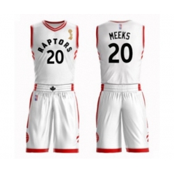 Toronto Raptors #20 Jodie Meeks Swingman White 2019 Basketball Finals Champions Suit Jersey - Association Edition