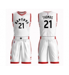 Toronto Raptors #21 Matt Thomas Swingman White Basketball Suit Jersey - Association Edition