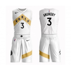 Toronto Raptors #3 OG Anunoby Swingman White Basketball Suit Jersey - City Edition