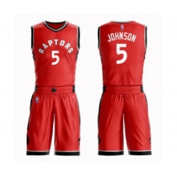 Toronto Raptors #5 Stanley Johnson Swingman Red Basketball Suit Jersey - Icon Edition