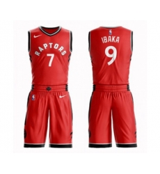 Toronto Raptors #9 Serge Ibaka Swingman Red Basketball Suit Jersey - Icon Edition