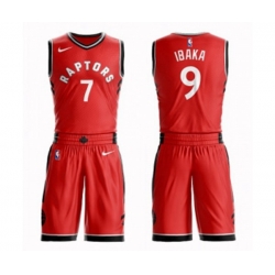 Toronto Raptors #9 Serge Ibaka Swingman Red Basketball Suit Jersey - Icon Edition