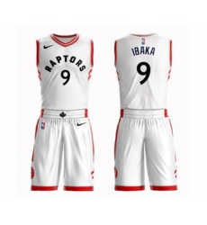 Toronto Raptors #9 Serge Ibaka Swingman White Basketball Suit Jersey - Association Edition