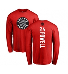 Toronto Raptors #24 Norman Powell Red Backer Long Sleeve T-Shirt