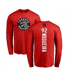 Toronto Raptors #92 Lucas Nogueira Red Backer Long Sleeve T-Shirt