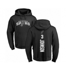 San Antonio Spurs #3 Keldon Johnson Black Backer Pullover Hoodie
