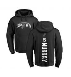 San Antonio Spurs #5 Dejounte Murray Black Backer Pullover Hoodie