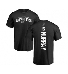 San Antonio Spurs #5 Dejounte Murray Black Backer T-Shirt