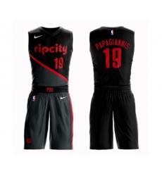 Portland Trail Blazers #19 Georgios Papagiannis Swingman Black Basketball Suit Jersey - City Edition