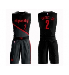 Portland Trail Blazers #2 Gary Trent Jr. Swingman Black Basketball Suit Jersey - City Edition