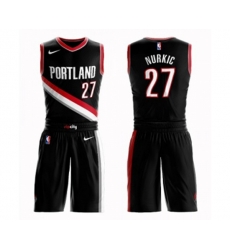 Portland Trail Blazers #27 Jusuf Nurkic Swingman Black Basketball Suit Jersey - Icon Edition