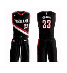 Portland Trail Blazers #33 Zach Collins Swingman Black Basketball Suit Jersey - Icon Edition