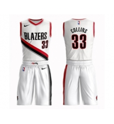 Portland Trail Blazers #33 Zach Collins Swingman White Basketball Suit Jersey - Association Edition