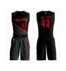 Portland Trail Blazers #43 Anthony Tolliver Swingman Black Basketball Suit Jersey - City Edition