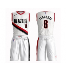 Portland Trail Blazers #6 Nik Stauskas Swingman White Basketball Suit Jersey - Association Edition