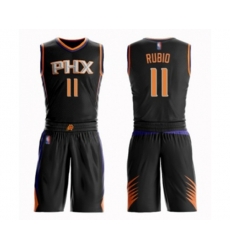 Phoenix Suns #11 Ricky Rubio Swingman Black Basketball Suit Jersey - Statement Edition