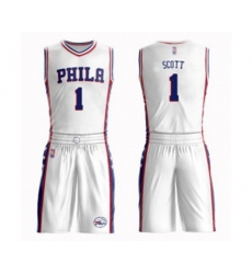 Philadelphia 76ers #1 Mike Scott Swingman White Basketball Suit Jersey - Association Edition