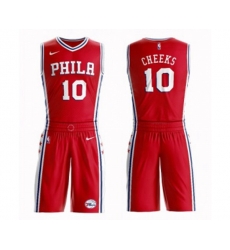 Philadelphia 76ers #10 Maurice Cheeks Swingman Red Basketball Suit Jersey Statement Edition